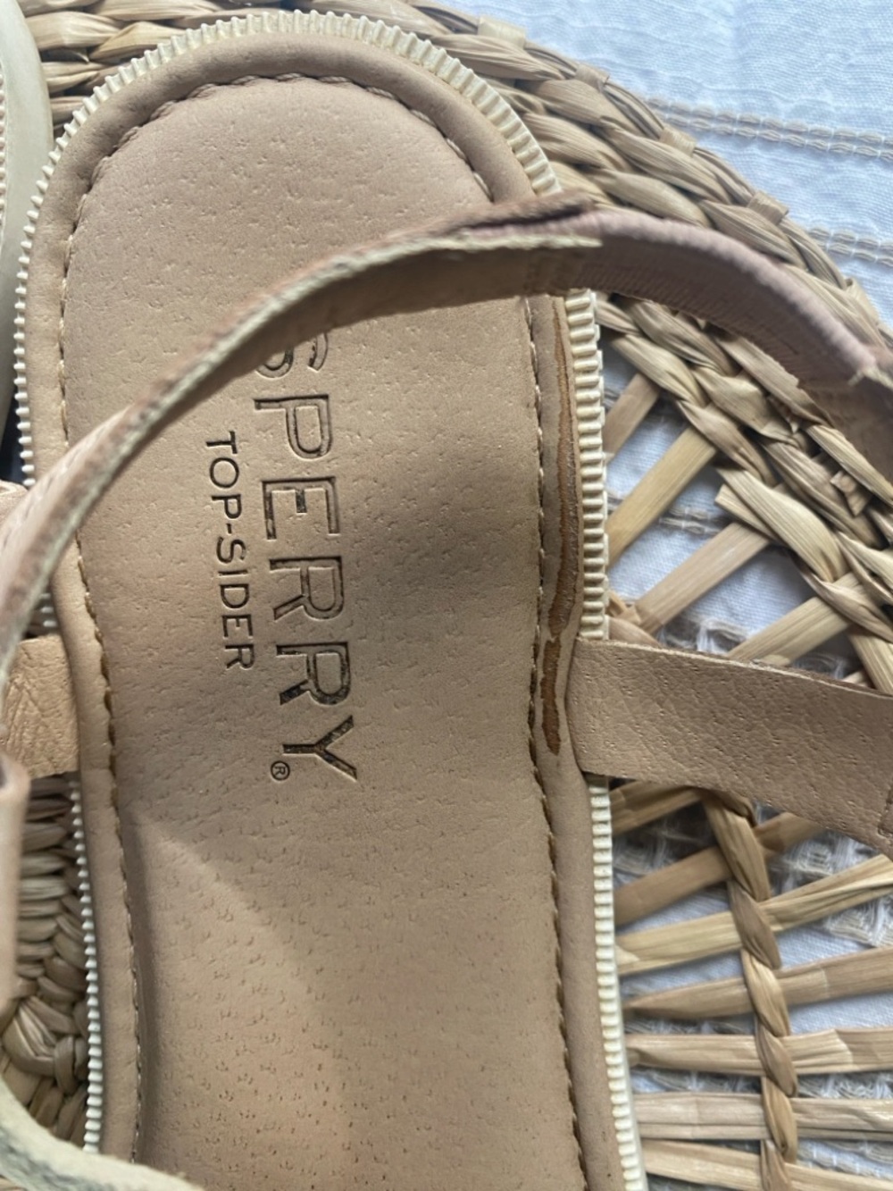 Sperry Top Slider Calla Jade in Tan Laser-Cut Thong Sandals - Picture 8 of 8